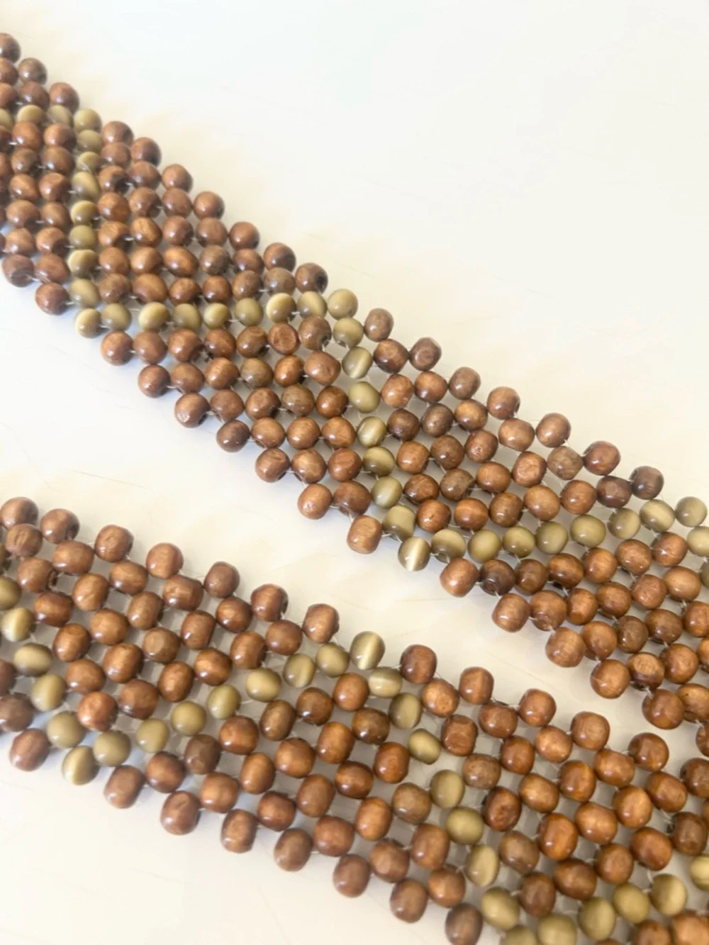 Vintage Boho Brown Beaded Tie Tassel Belt Festival Coachella